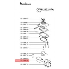 Тэн (нагреватель) для хлебопечки Moulinex (Мулинекс) SS-189738 Тэн (нагреватель) для хлебопечки Moulinex (Мулинекс) SS-189738