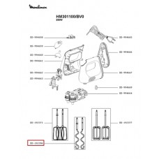 Комплект насадок (венчик в сборе) для блендера Moulinex (Мулинекс) SS-192396 Комплект насадок (венчик в сборе) для блендера Moulinex (Мулинекс) SS-192396