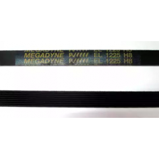Ремень 1225 H8 EL Megadyne для стиральной машины Ardo (Ардо) 1187мм черный, желтая надпись, в/з 651009070, ...71 с 416003901, 416004600 Ремень 1225 H8 EL Megadyne для стиральной машины Ardo (Ардо) 1187мм черный, желтая надпись, в/з 651009070, ...71 с 416003901, 416004600