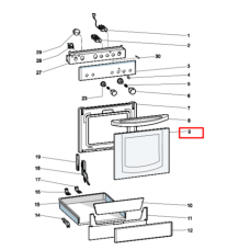 Стекло двери духовки Indesit (Индезит)/Ariston (Аристон) - 284039 Стекло двери духовки Indesit (Индезит)/Ariston (Аристон) - 284039