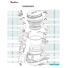 Основание корпуса для мультиварки Moulinex (Мулинекс) SS-994511 Основание корпуса для мультиварки Moulinex (Мулинекс) SS-994511