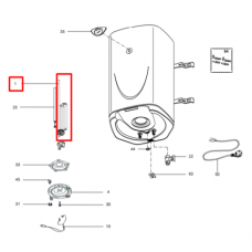 Нагревательный элемент (ТЭН) для водонагревателя Ariston (Аристон) 2200W M5 - 993191 Нагревательный элемент (ТЭН) для водонагревателя Ariston (Аристон) 2200W M5 - 993191
