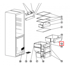 Панель овощного ящика для холодильника Indesit (Индезит) / Ariston (Аристон) - 283651 Панель овощного ящика для холодильника Indesit (Индезит) / Ariston (Аристон) - 283651